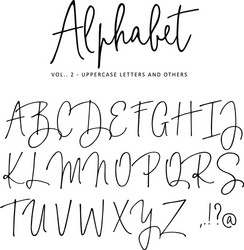 hand drawn alphabet modern monoline vector image