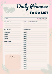 daily planner template vector image