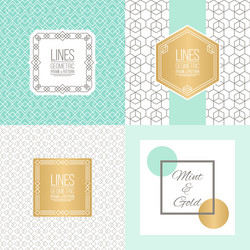 set of line patterns and linear frames vector image