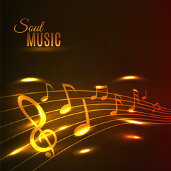 golden music notes stave poster vector image