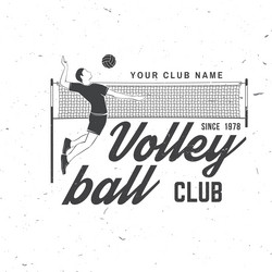 volleyball club badge design vector image