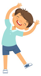 happy active kid joyful boy cheerful child vector image