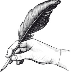 feather pen vector image