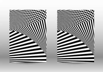 set of abstract patterns with distorted lines vector image