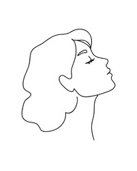 Woman profile with long hair portrait vector