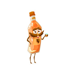 cartoon mezcal mexican drink bottle character vector image