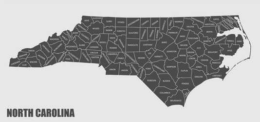 north carolina county map vector image