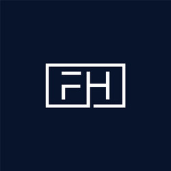 creative initial letter fh square logo design vector image