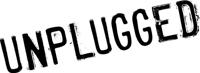 Unplugged rubber stamp vector