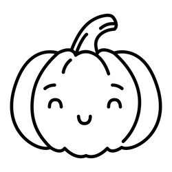 kawaii pumpkin happy emoji vector image