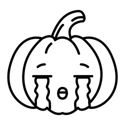 line pumpkin kawaii sob character isolated vector image