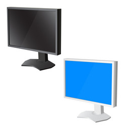 lcd tv monitor on white background vector image