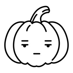 line pumpkin kawaii neutral character isolated vector image