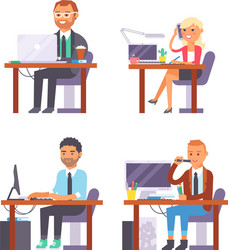 flat people work place business worker vector image