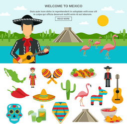 mexico flat icon vector image