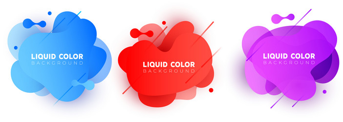 Set of graphic liquid color elements vector