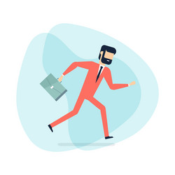 Businessman running with briefcase vector