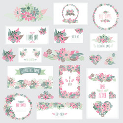 floral cards set vector image