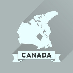 flat icon with long shadow canada map vector image