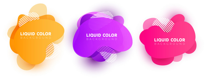 set of graphic liquid color elements vector image