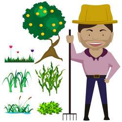 cartoon character farmer vector image