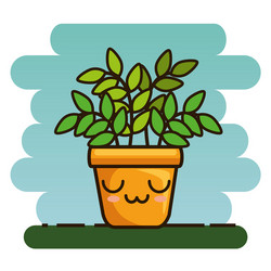 cute lovely kawaii house plants cartoons vector image