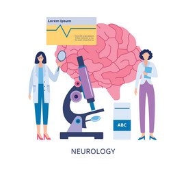 neurology clinic and neurobiology medical exam vector