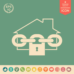 Home lock icon vector