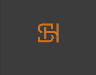 linear abstract logo icon two letter s and h vector image