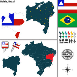 map of bahia vector image