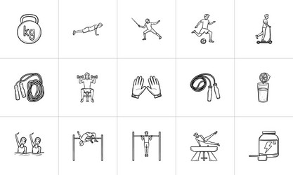 sports and workout hand drawn outline doodle icon vector image