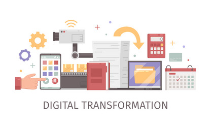 digital transformation concept vector image