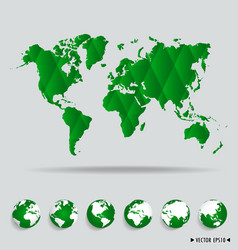 World map and earth globes vector