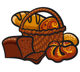 rye and wheat bread vector image