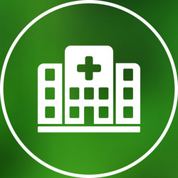 hospital icon cross building isolated human vector image