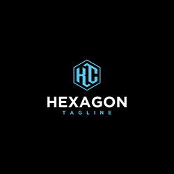 kc hexagon logo design vector image