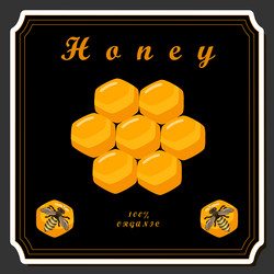 on theme for label of sugary flowing down honey vector image