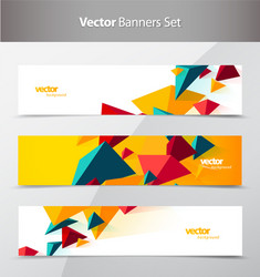 set of 3 banner design templates with abstract vector image