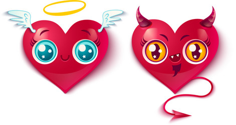 bad and good hearts vector image