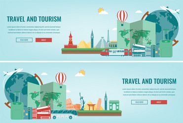 Travel composition with famous world landmarks vector