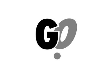 go g o black white grey alphabet letter logo icon vector image