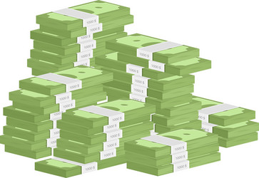 heap of rolls money vector