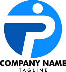 Letter p people logo template vector