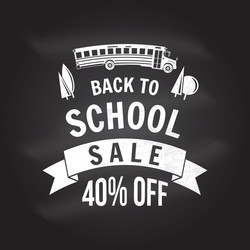 back to school design on the chalkboard vector image