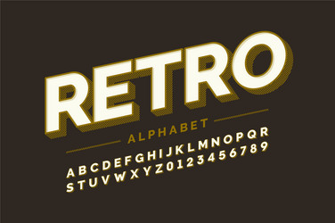 retro style font design alphabet letters vector image