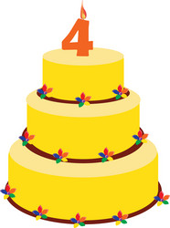 fourth birthday cake vector image