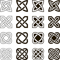 celtic knots set of icons vector image