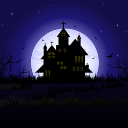 halloween castle vector image