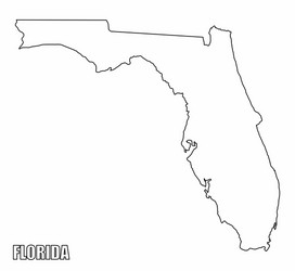 florida outline map vector image