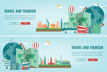 Travel composition with famous world landmarks vector